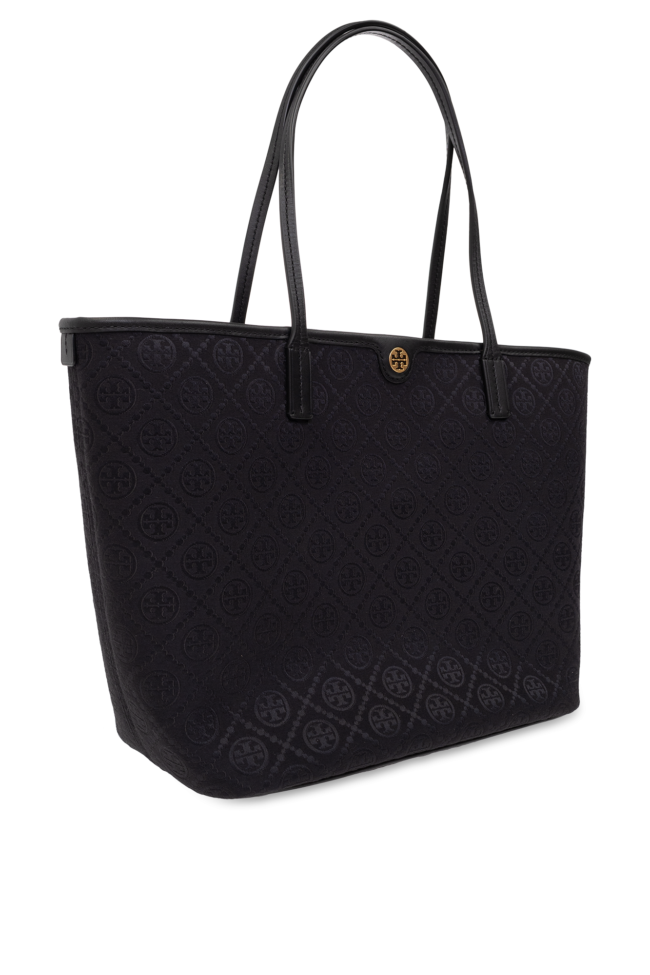 somay　Tory Burch ブラック レザートートバッグ トリーバーチ TORY BURCH TORY BURCH トリーバーチ トートバッグ